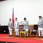 नवनियुक्त शिक्षामन्त्री पन्तद्वारा सपथ ग्रहण